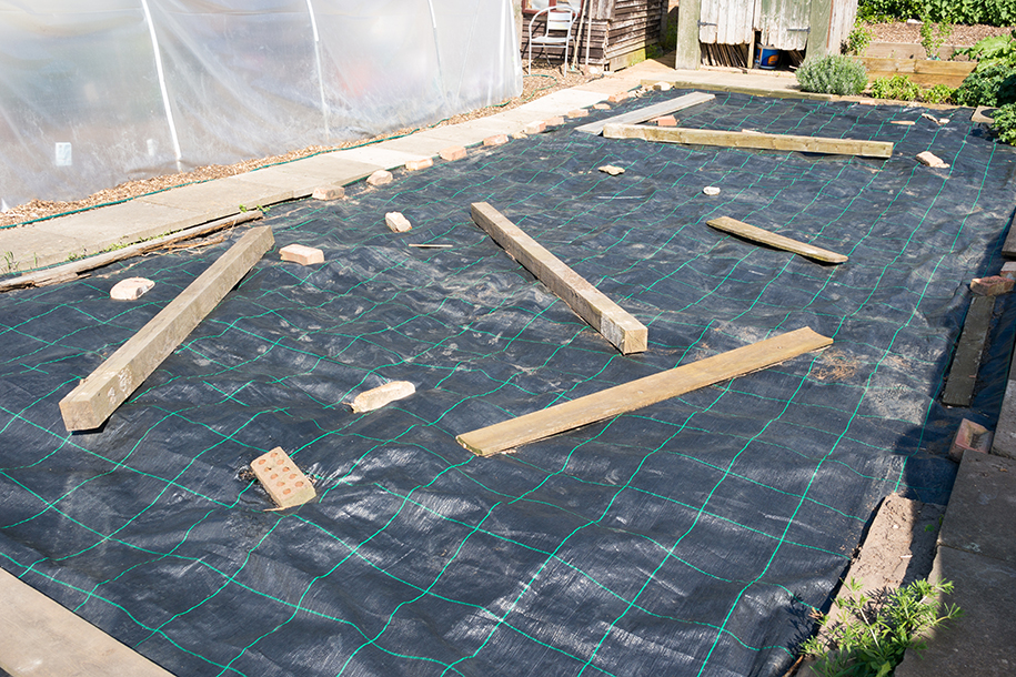 Matting being used in garden project